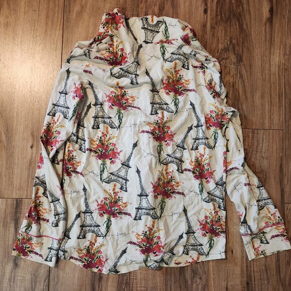 Cats Pajamas Small Two Piece Set Paris Eiffel Tower Button Long Sleeve Pants - Picture 6 of 11